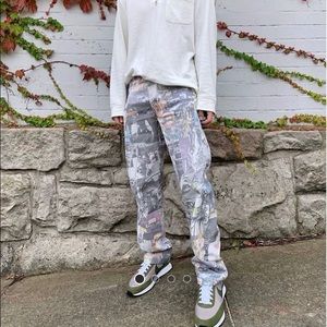 Graffiti printed jeans